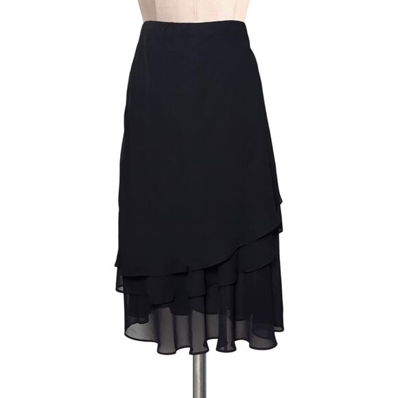 ALEX EVENINGS Sheer Tiered Layered Skirt  MP Medium Petite - Picture 1 of 2